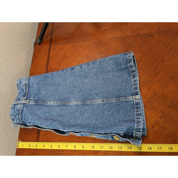 Divided by H&M Denim Mini Skirt Size 6 Blue Medium Wash Button Front Casual Work - Picture 7 of 9